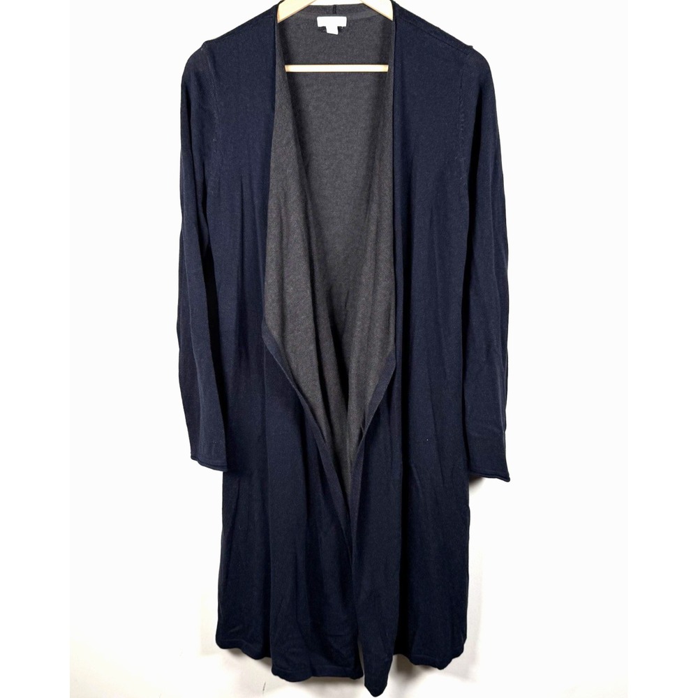 J. Jill Women's Longline Open Front Cardigan Sweater Size S Navy Blue